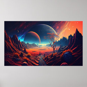 Affiche Illustration horizontale de l'avenir