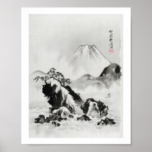 Affiche Illustration japonaise vintage du mont Fuji (1887)