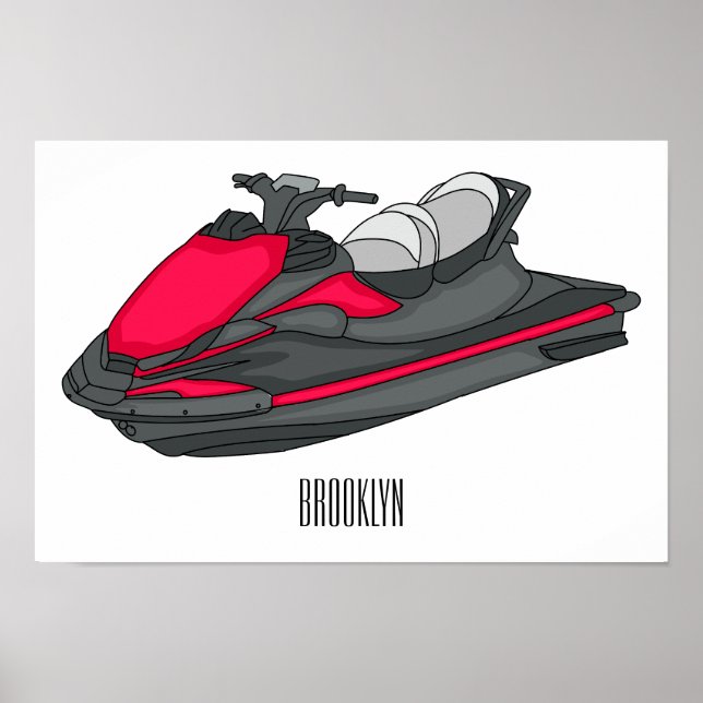 Affiche Illustration Jet ski (Devant)