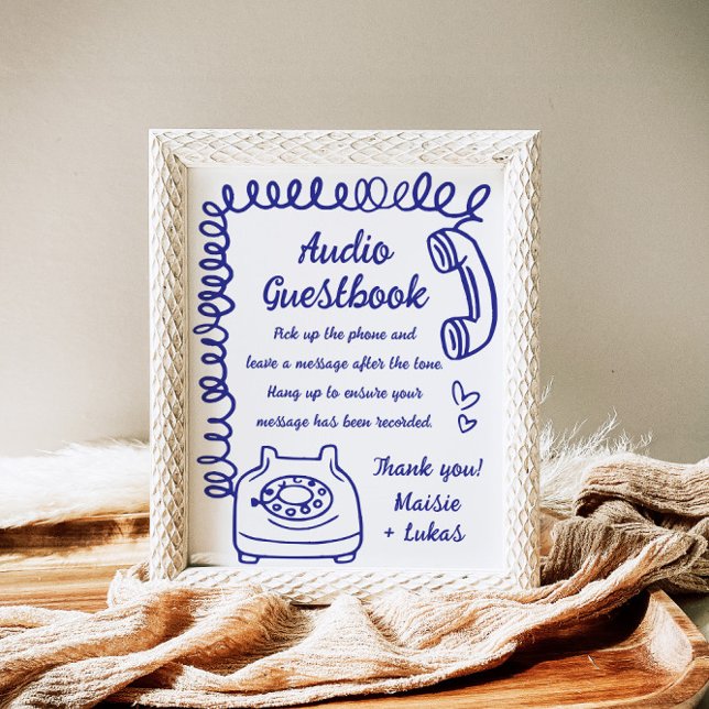 Affiche Illustration manuscrite Whimsical Audio Guestbook (Créateur téléchargé)