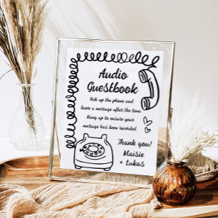 Affiche Illustration manuscrite Whimsical Audio Guestbook