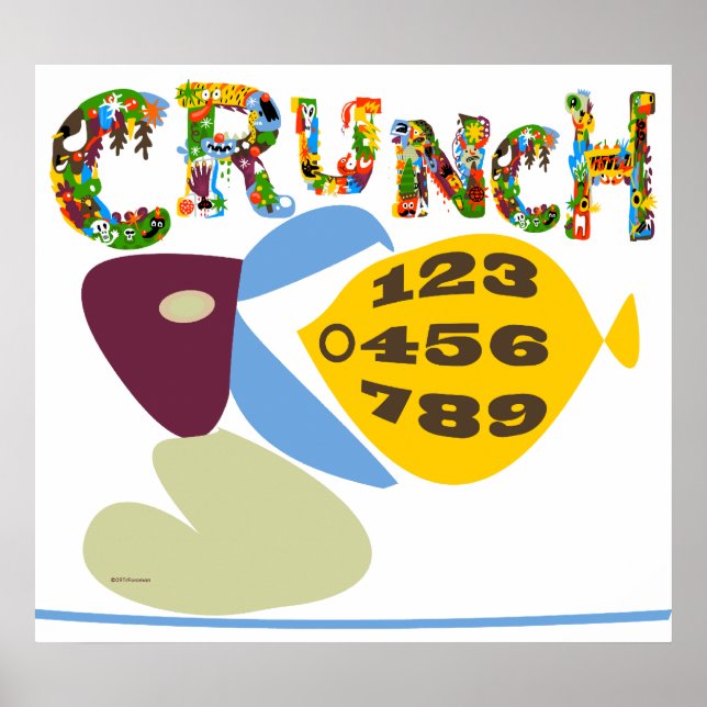 Affiche Illustration Math humour 'crunch number' Imprimer (Devant)