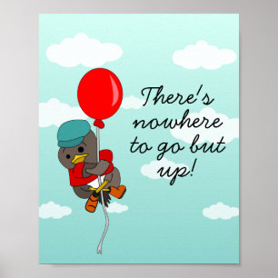 Affiche Illustration mignonne d'oiseaux motivationnels