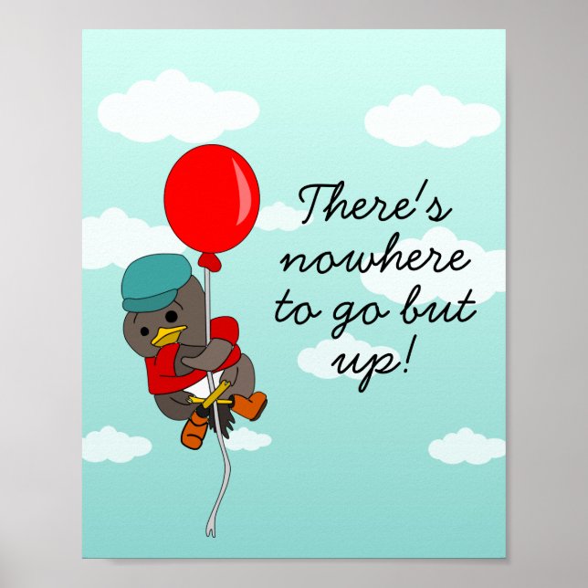 Affiche Illustration mignonne d'oiseaux motivationnels (Devant)