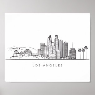 Affiche Illustration minimaliste de la skyline de Los Ange