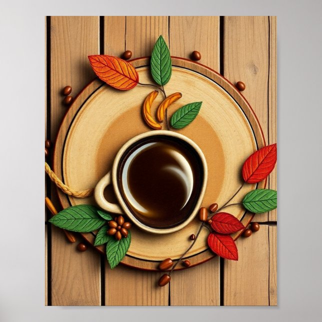 Affiche Illustration Moderne de Café (Devant)