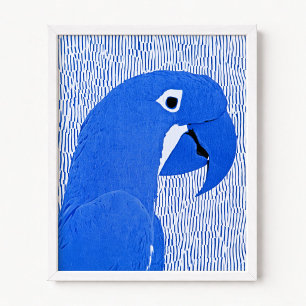 Affiche Illustration moderne de l'ara en denim bleu