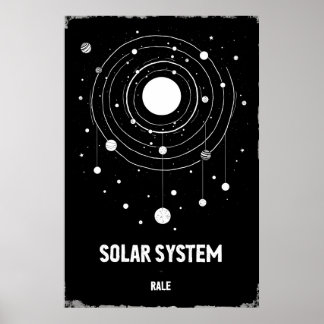 Affiche Illustration monochrome abstraite du solaire