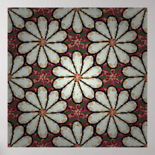 Affiche Illustration Motley. Petites fleurs colorées. Spri