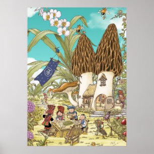 Affiche Illustration murale de la morille — Yunnan Storybo