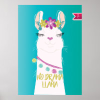 Illustration No Drama Llama Monogramme