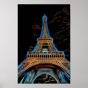 Affiche Illustration of Eiffel Tower - Paris, France