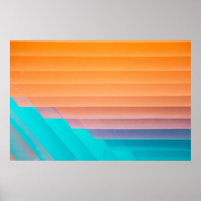 Affiche Illustration orange et turquoise (Devant)