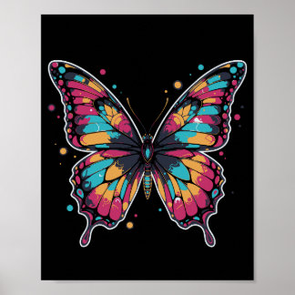 Affiche Illustration Papillon Coloré