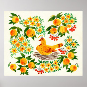 Affiche illustration peinte à la main : Turtledove