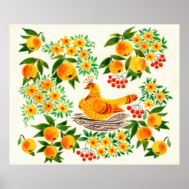 Affiche illustration peinte à la main : Turtledove (Devant)