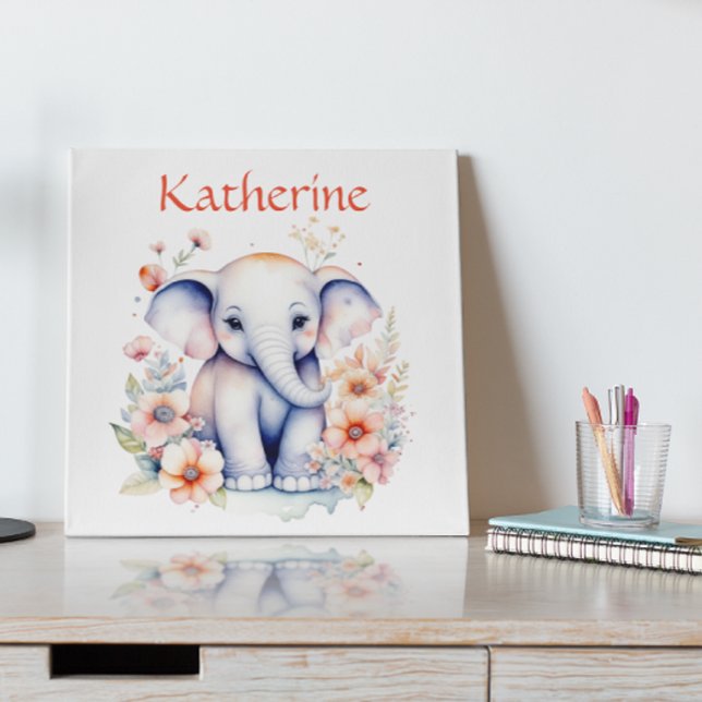 Affiche Illustration Personnalisée Mignonne d'un Éléphant  (Créateur téléchargé)