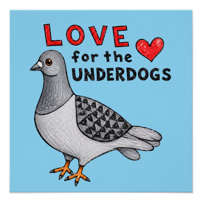 Affiche Illustration Pigeon de Ville (Devant)