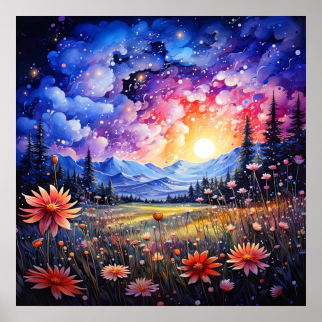 Affiche Illustration pittoresque des Prairies après minuit (Devant)