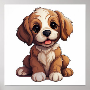 Affiche Illustration pour chien de dessin