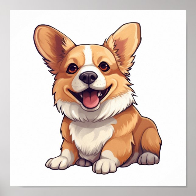 Affiche Illustration pour chien de dessin (Devant)