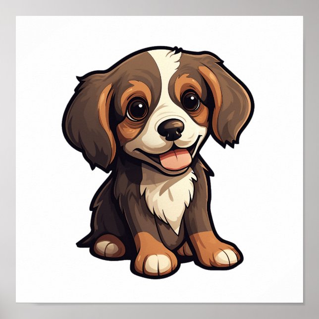 Affiche Illustration pour chien de dessin (Devant)