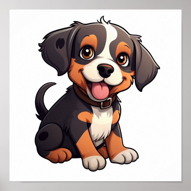 Affiche Illustration pour chien de dessin (Devant)