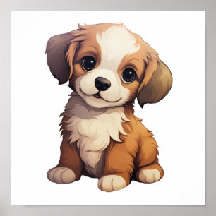 Affiche Illustration pour chien de dessin