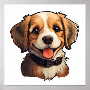 Affiche Illustration pour chien de dessin