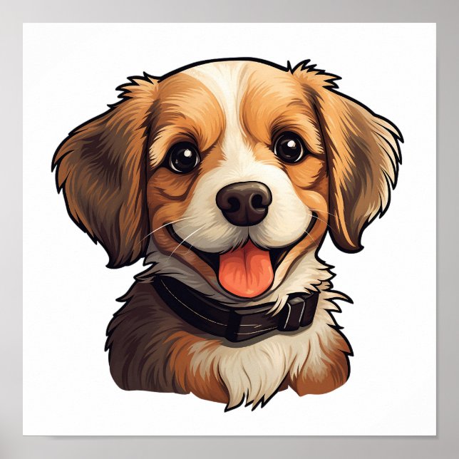Affiche Illustration pour chien de dessin (Devant)
