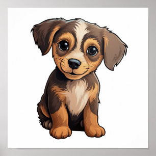 Affiche Illustration pour chien de dessin