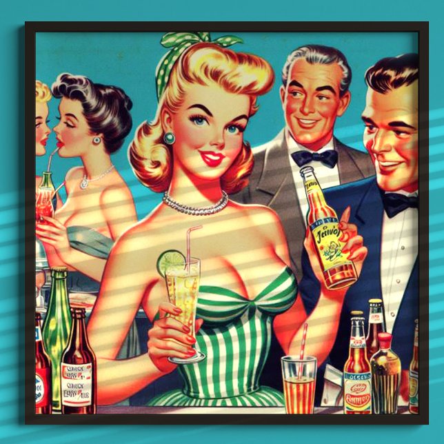 Affiche Illustration Retro Cocktail Party (Créateur téléchargé)