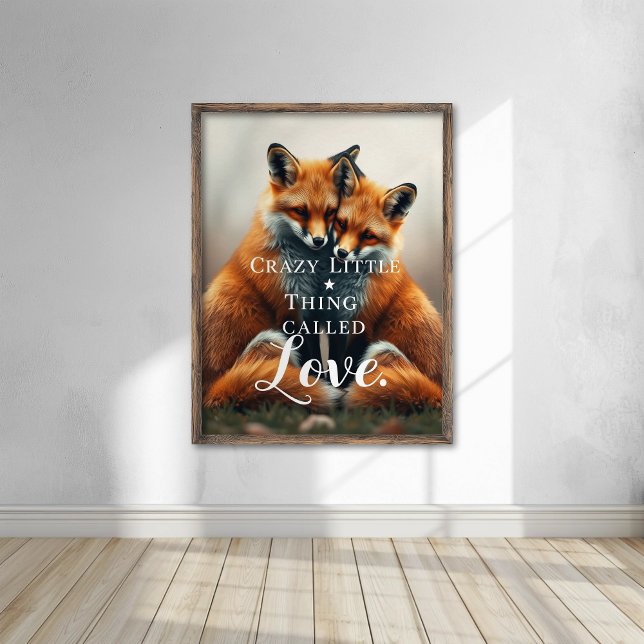 Affiche Illustration romantique Fox Love (Créateur téléchargé)