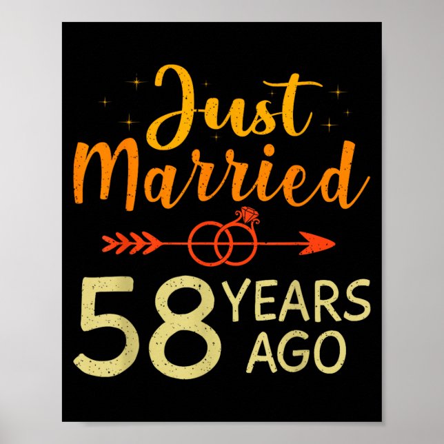 Affiche Illustration romantique mariés il y a 58 ans (Devant)