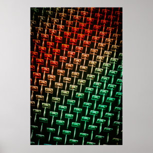 Affiche Illustration rouge, jaune et verte