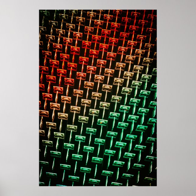 Affiche Illustration rouge, jaune et verte (Devant)