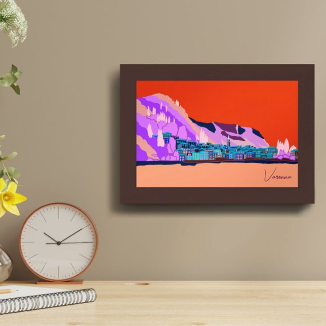 Affiche Illustration Sunset Varenna Lake Côme Italie (Créateur téléchargé)