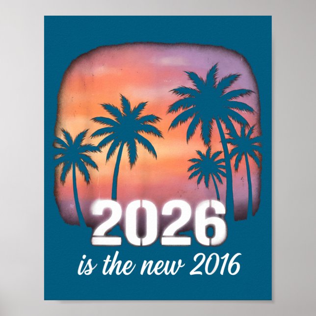 Affiche Illustration tropicale rétro 2026 Nouvelle 2016 (Devant)
