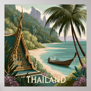 Affiche Illustration Tropicale Thaïlande