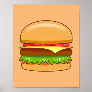 Affiche Illustration vectorielle de burger