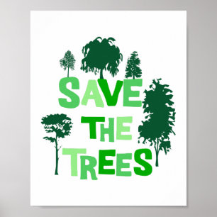 Affiche Illustration verte environnementale Sauvegardons l