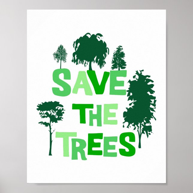 Affiche Illustration verte environnementale Sauvegardons l (Devant)