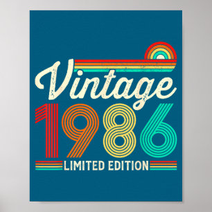 Affiche Illustration vintage 40 ans 1986