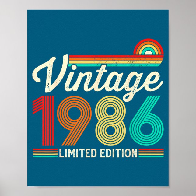 Affiche Illustration vintage 40 ans 1986 (Devant)