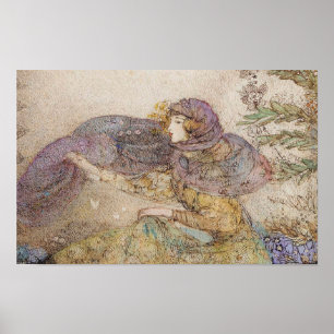 Affiche Illustration vintage Annie French "Lilac Veil"