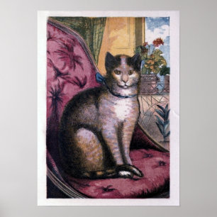 Affiche Illustration vintage copie de "notre chat"