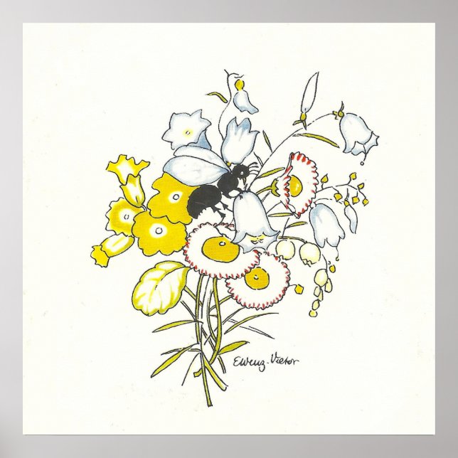 Affiche Illustration vintage d'affiche d'Else Wenz Vietor (Devant)