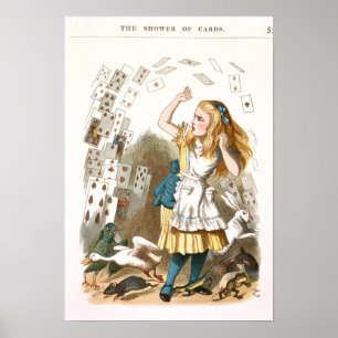 Affiche Illustration vintage d'Alice au pays des merveille