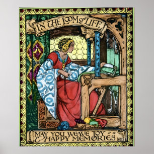 Affiche Illustration vintage de la chaîne de la vie Arts