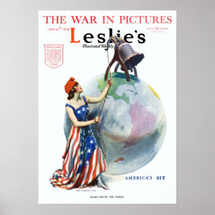 Affiche Illustration vintage de Lady Liberty pour une couv